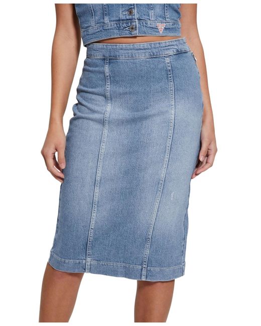 Guess denim pencil skirt deals