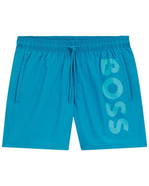 Boss Blue Boss By Contrast-logo Swim Shorts for men