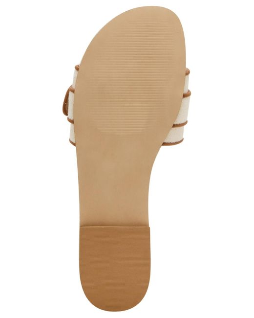 Steve Madden White Merla Raffia Buckle Slide Sandals