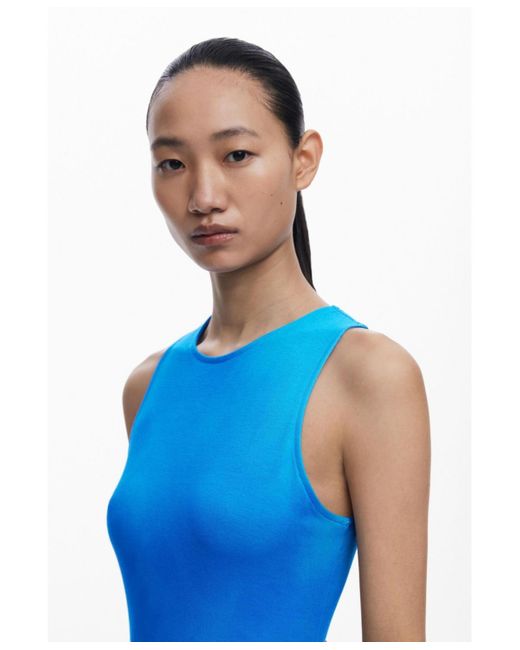 Desigual Blue Tie-dye Ruched Dress