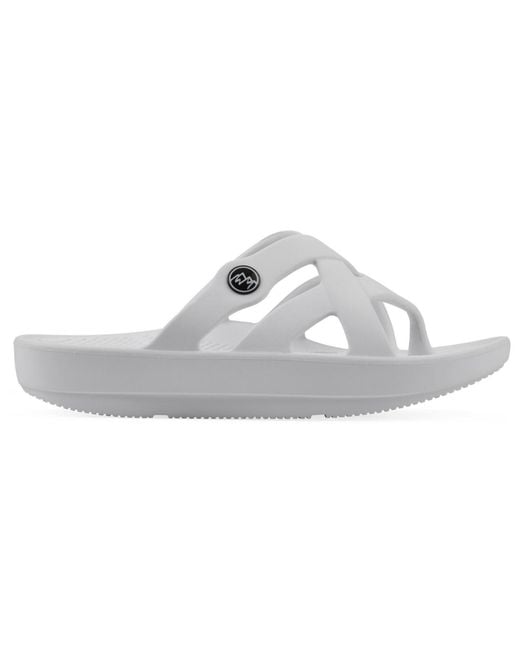 White Mountain Gray Mountain Rip Round Toe Flat Sandals