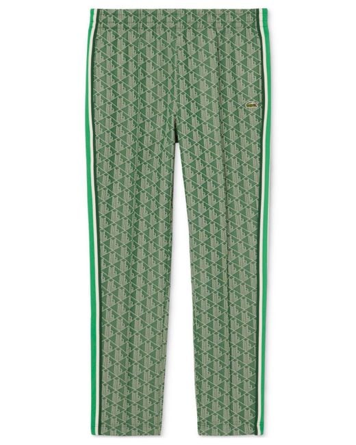 Lacoste Green Geo Print Elastic-waist Pants for men