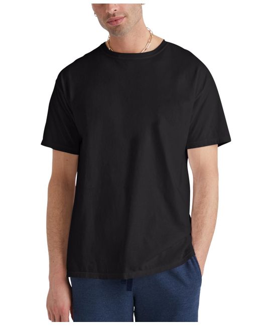 Hanes Black Garment Dyed Cotton T-shirt