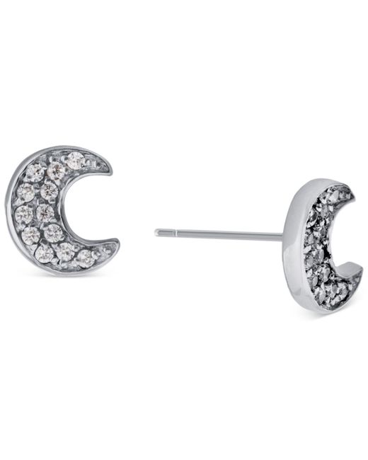 Giani Bernini Metallic Cubic Zirconia (1/4 Ct. T.w.) Mini Moon Stud Earrings In Sterling Silver