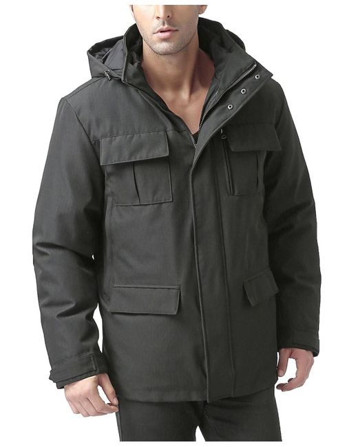 Moderm Gray Men 3-in-1 Hooded Down Parka Coat for men
