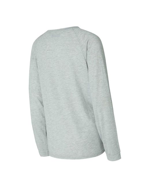 Concepts Sport Blue Black/gray Las Vegas Raiders Petition Raglan Long Sleeve Top And Shorts Set