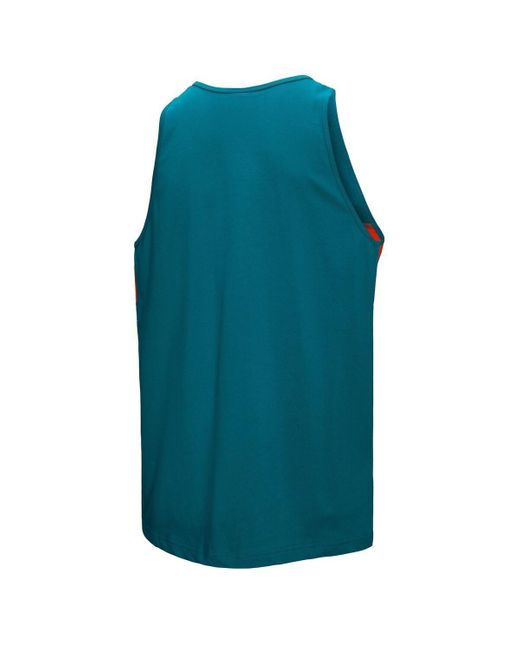 Mitchell & Ness Blue Miami Dolphins Retro Color Block Tank Top for men