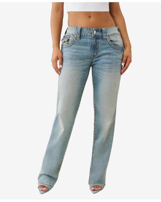True Religion Blue Ricki Relaxed Big T Flap Jeans