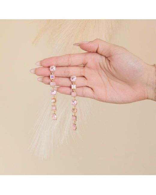 Jessica Simpson White Light Crystal Linear Drop Earrings