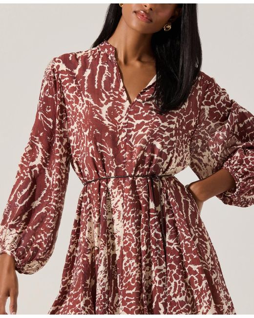 Astr Multicolor Marisela Long-sleeve Dress