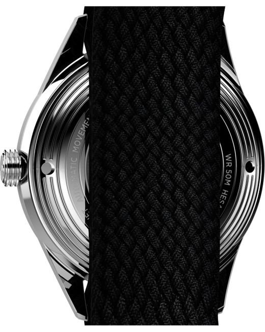 Timex Black Mechanical Automatic Nylon Strap Watch for men