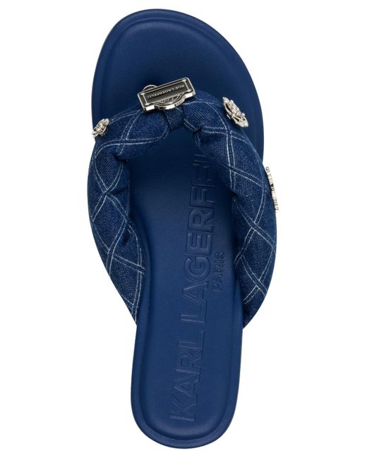 Karl Lagerfeld Blue Ceejay Rue Embellished Sandals