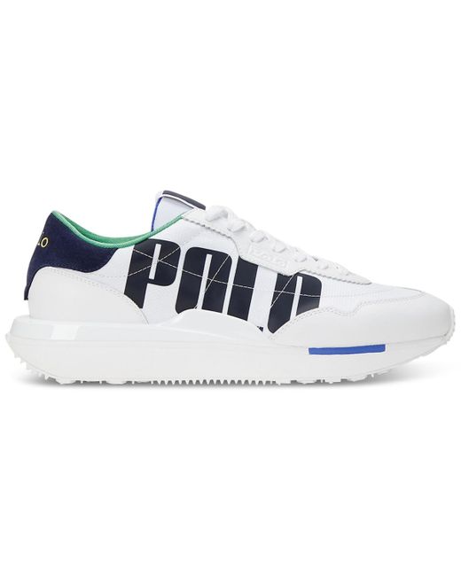 Polo Ralph Lauren White Train 89 Logo Leather & Oxford Sneaker for men