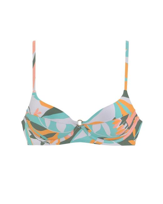 Lascana Blue Mix Print Underwire Bikini Swimsuit Top Bra Sizing