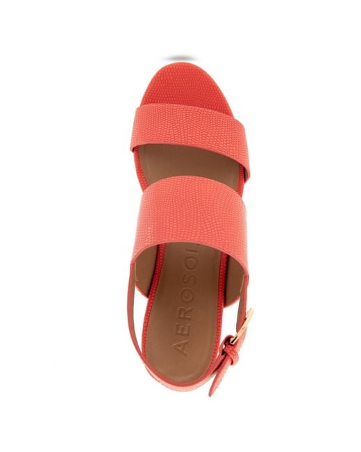 Aerosoles Red Camilia Round Toe Platform Sandals