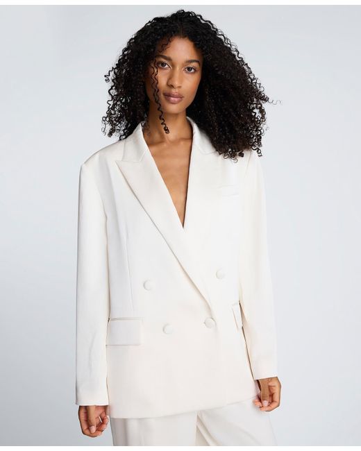 Kenneth Cole White Double-breasted Boyfriend Jacket