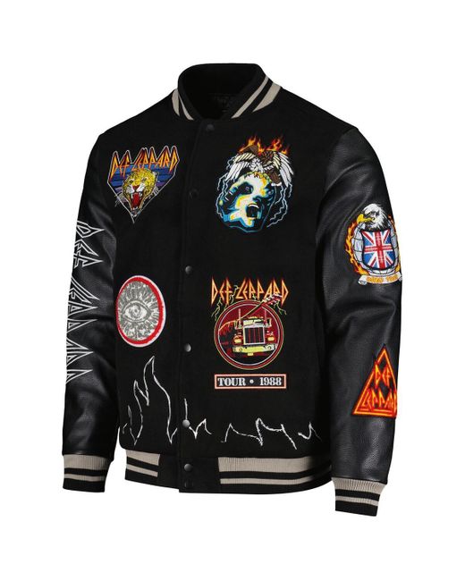 Reason And Def Leppard Hysteria Tour Varsity Full-snap Jacket in Black ...