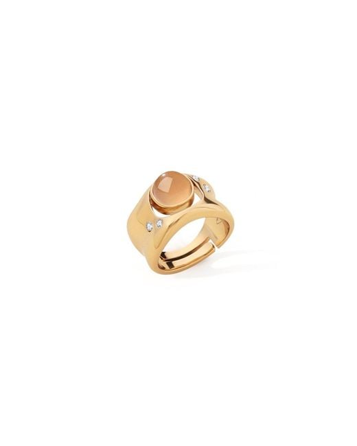 Retro Chic White Dawn Light Wide Ring