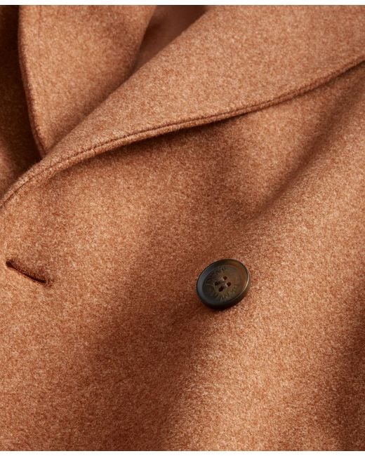 DKNY White Notched-collar Double-breasted Wrap Coat