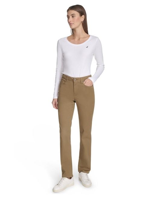 Nautica Natural Solid Stretch Full-length Jeans