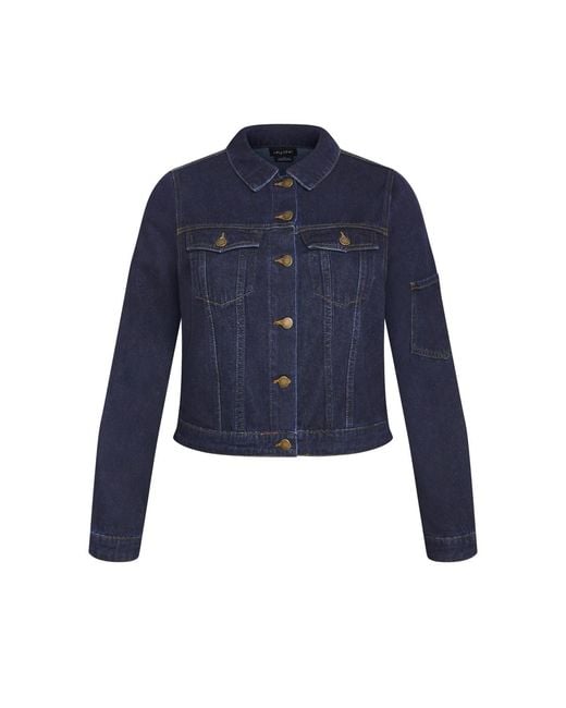 City Chic Blue Plus Size Denim Jojo Jacket