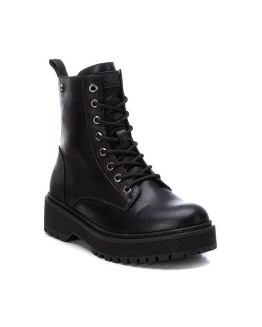 Xti Black Combat Booties By