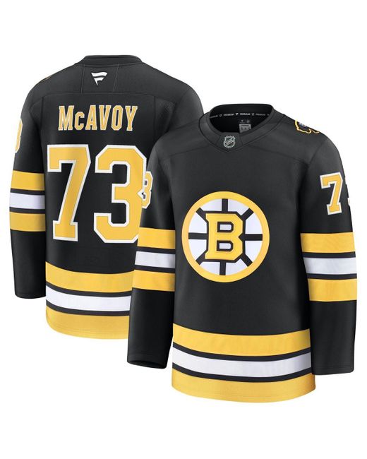 Fanatics Men's Black Charlie Mcavoy Boston Bruins Home Premium Player Jersey