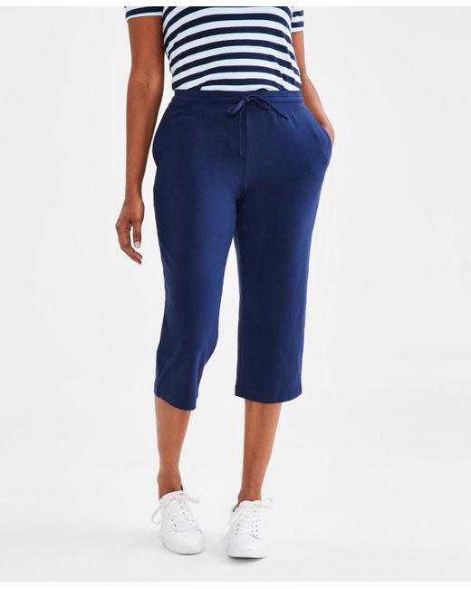 Style & Co. Blue Mid Rise Capri Sweatpants