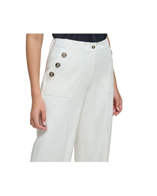 Tommy Hilfiger Sailor-button Wide-leg Pants in White | Lyst