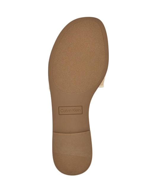 Calvin Klein White Kendell Slip-on Flat Casual Sandals