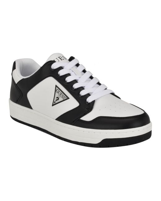 Guess White Udolf Low Top Lace Up Fashion Sneakers for men