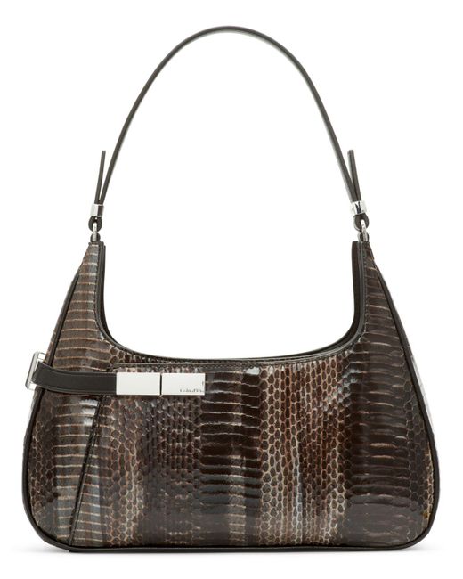 Calvin Klein Synthetic Jade Top Zipper Closure Shoulder Bag in Black Snake Print (Brown) Lyst