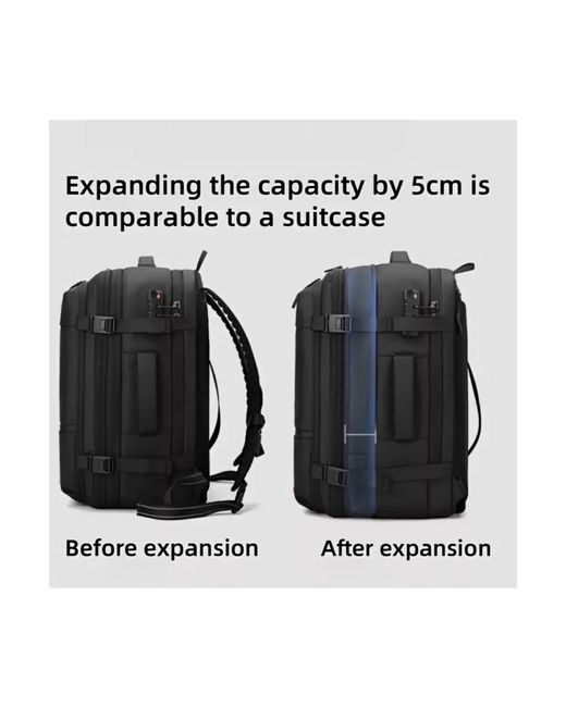 Batfox Black Lightweight Durable Polyester Travel Backpack