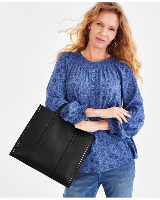 Style & Co. Black Boxy Medium Tote