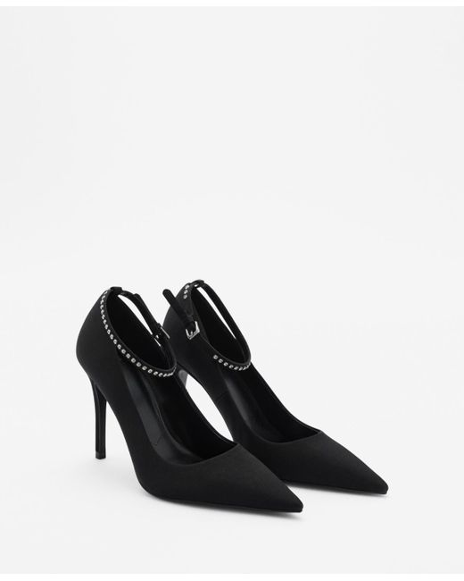 Mango Black Rhinestone Bracelet Heeled Shoes