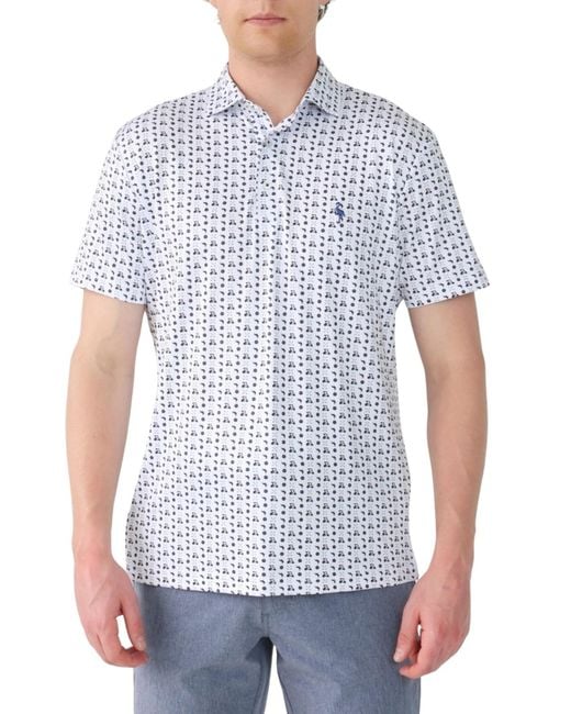 Tailorbyrd Blue Golf Carts Performance Polo for men