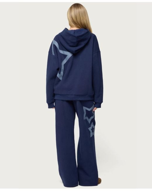Edikted Blue Starly Straight Leg Sweatpants