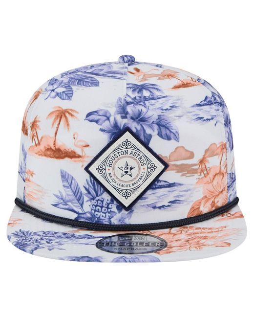 KTZ Blue Houston Astros Printed Island Golfer Snapback Hat for men