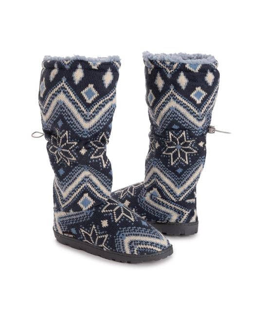 Muk Luks Blue Tabbi toggle Slipper