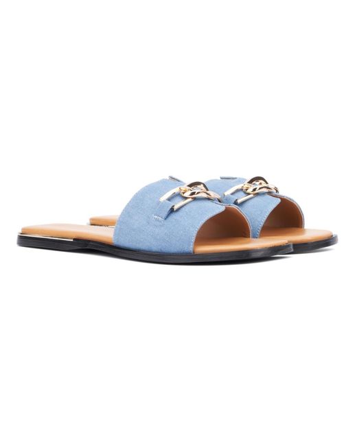 TORGEIS Blue Tabitha Flat Sandal