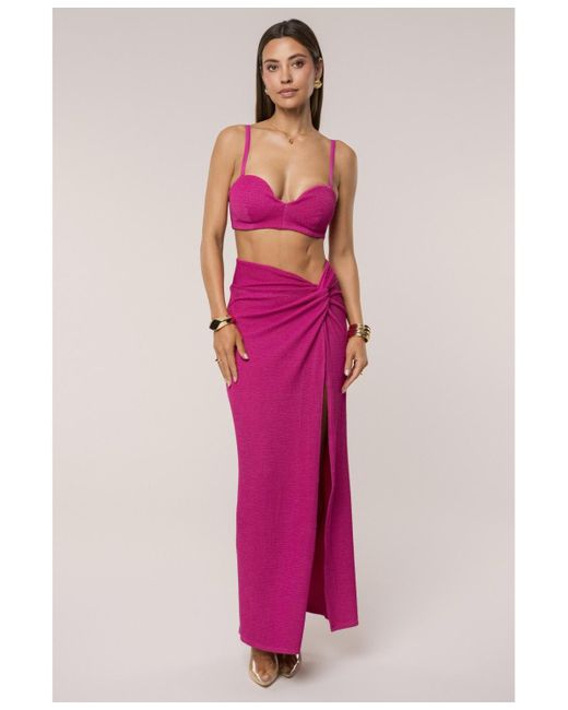 JLUXLABEL Pink Deidra Draped Skirt Set