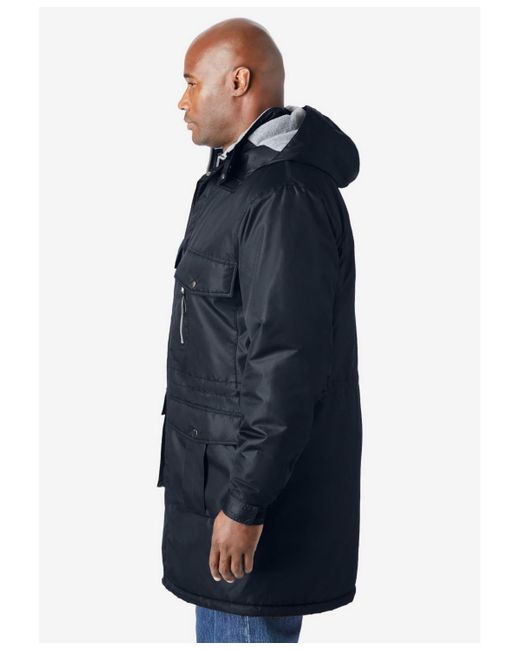 Kingsize Gray Big & Tall Longer-length Boulder Creek By Fleece-lined Parka for men