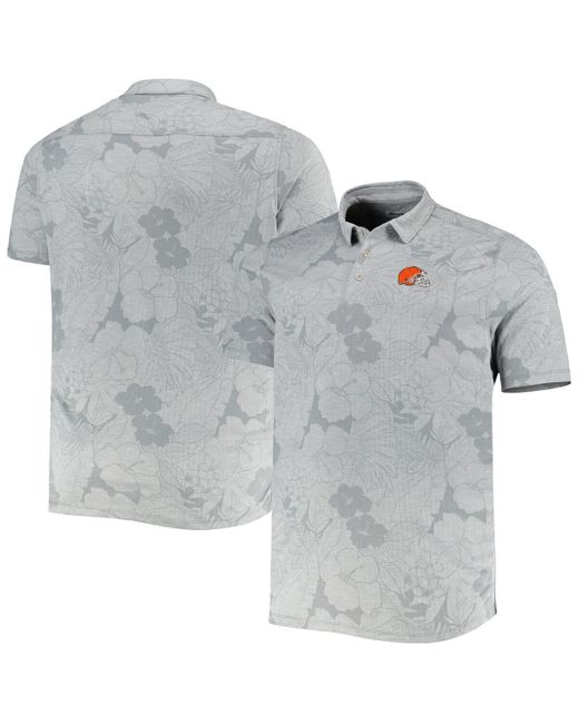 Tommy Bahama Gray Cleveland Browns Big And Tall Miramar Blooms Polo Shirt for men