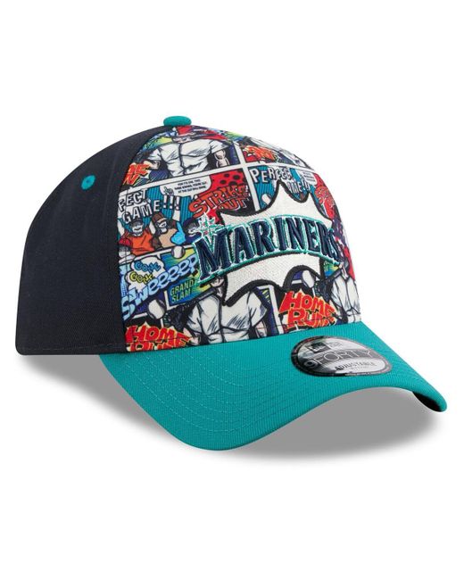 KTZ Blue Navy/teal Seattle Mariners 2025 Mlb Diamond Hero Edition A-frame 9forty Adjustable Hat for men