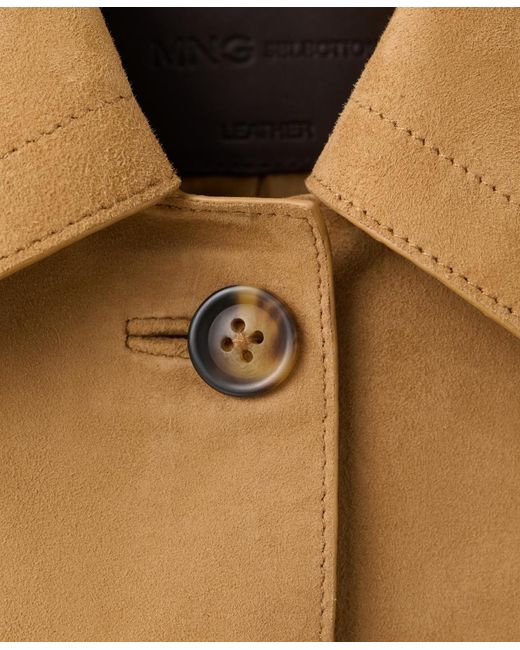 Mango Blue Chest-pocket Suede Jacket
