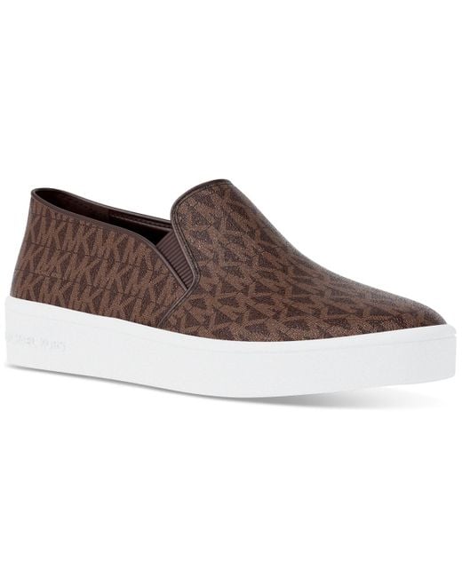 Michael Kors Brown Michael Keaton Slip On Sneakers