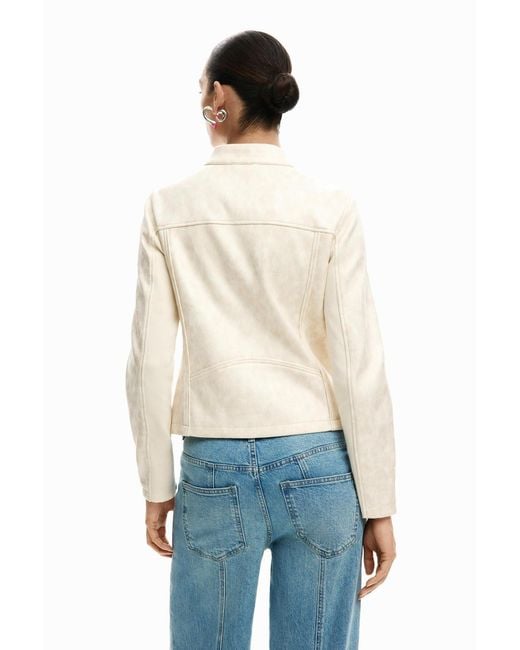 Desigual Natural Mao Collar Jacket, Polyester