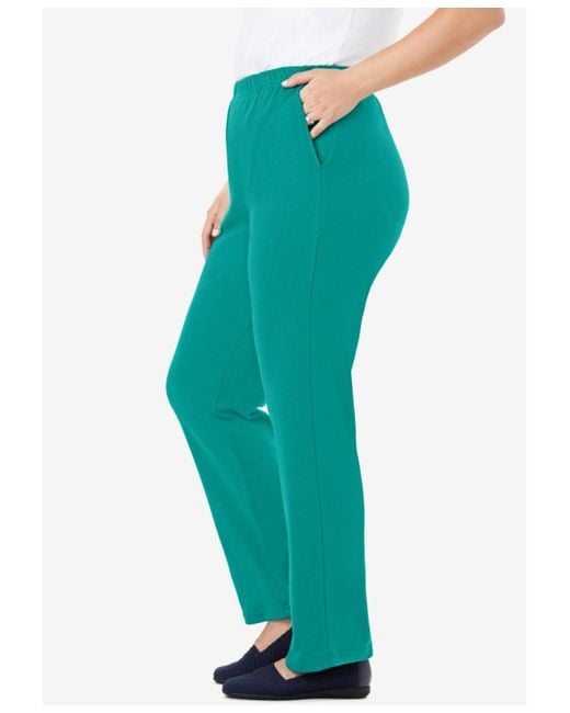 Woman Within Green Within Tall 7-day Knit Straight Leg Pant