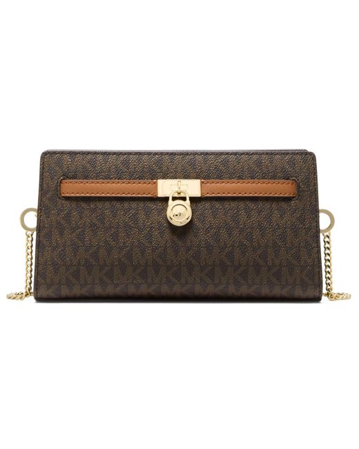 Michael Kors Brown Hamilton Small Logo Convertible Crossbody
