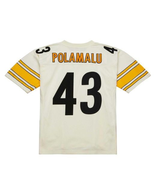Mitchell And Ness Troy Polamalu Pittsburgh Steelers Chainstitch Legacy Jersey In Metallic For Men